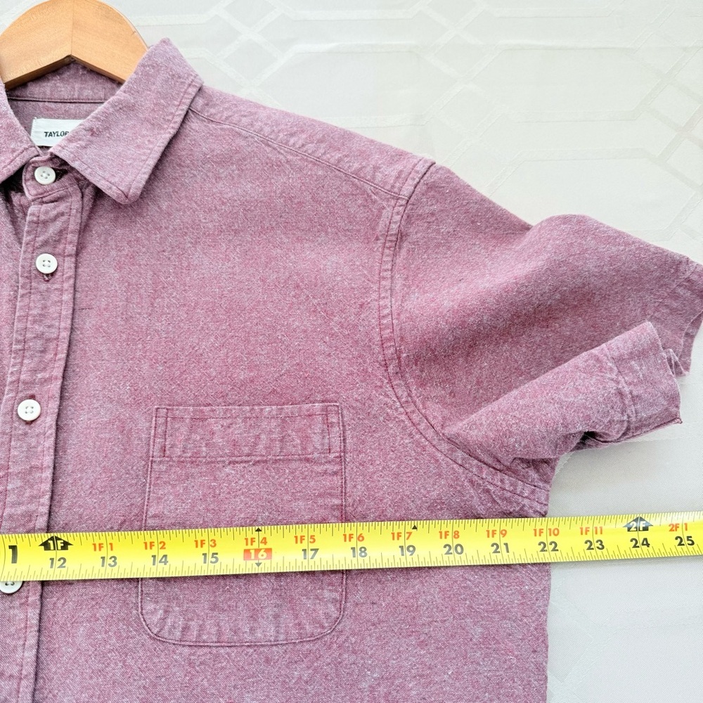 Taylor Stitch Men's Short Sleeve Shirt Organic Cotton Hemp Blend Size 42 or L - Picture 5 of 6